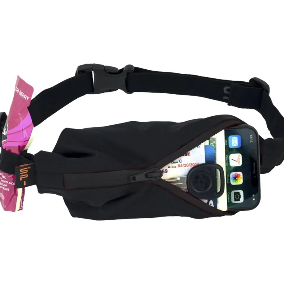 Performance Belt BLACK with BLACK Zipper Löparbälte