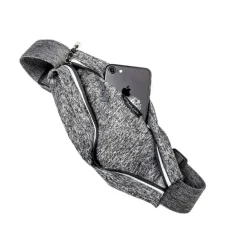 Running Belt with Window - Heather Gray /Black&Gray Zip
