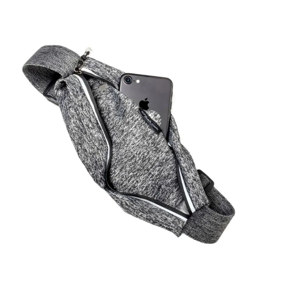 Running Belt with Window - Heather Gray /Black&Gray Zip